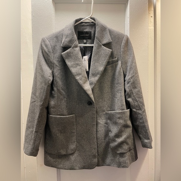 NWT Banana Republic Factory Herringbone Wool Blazer, 8P - Picture 6 of 10